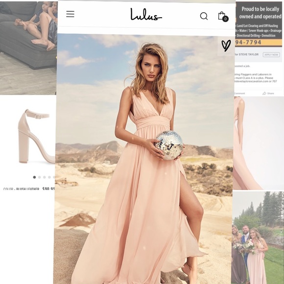 lulus heavenly hues blush maxi dress